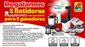 Bases del Sorteo “5 Robots de Cocina MasterPRO para 5 Unicos Ganadores”