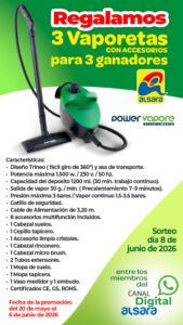 Bases del Sorteo “3 Vaporetas Power Vapore Steam Cleaner para 3 Unicos Ganadores”