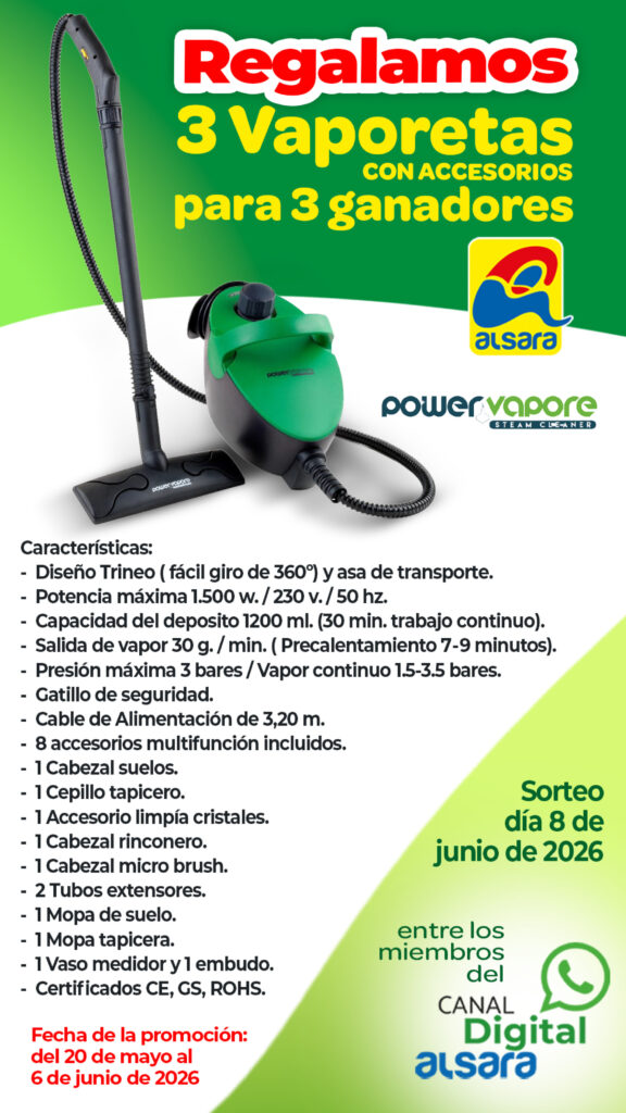 Bases del Sorteo “3 Vaporetas Power Vapore Steam Cleaner para 3 Unicos Ganadores” 1